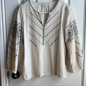 Madewell Embroidered Peasant Top